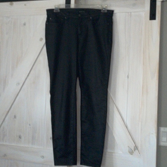 Eileen Fisher Faux Leather Black size M 12 Pant Like Brand New - Picture 3 of 13